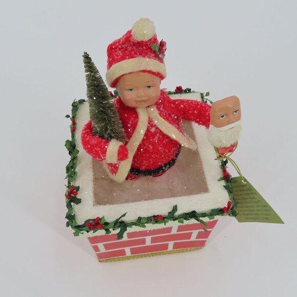 Bethany Lowe Maggies Memories Santa Claus Child Musical Chimney Christmas NEW - Picture 3 of 10